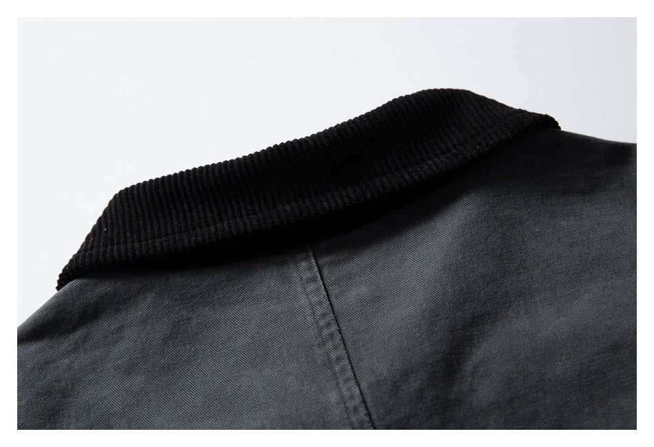 【URBANEST】corduroy collar canvas chore jacket 1color 【UN0242】