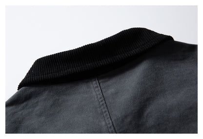 【URBANEST】corduroy collar canvas chore jacket 1color 【UN0242】
