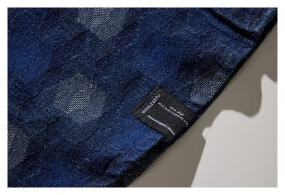 【URBANEST】geometric jacquard denim long sleeve shirt 1color 【UN0226】