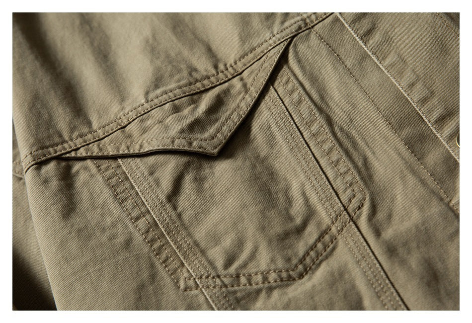 【URBANEST】leather collar canvas denim jacket 2color 【UN0247】