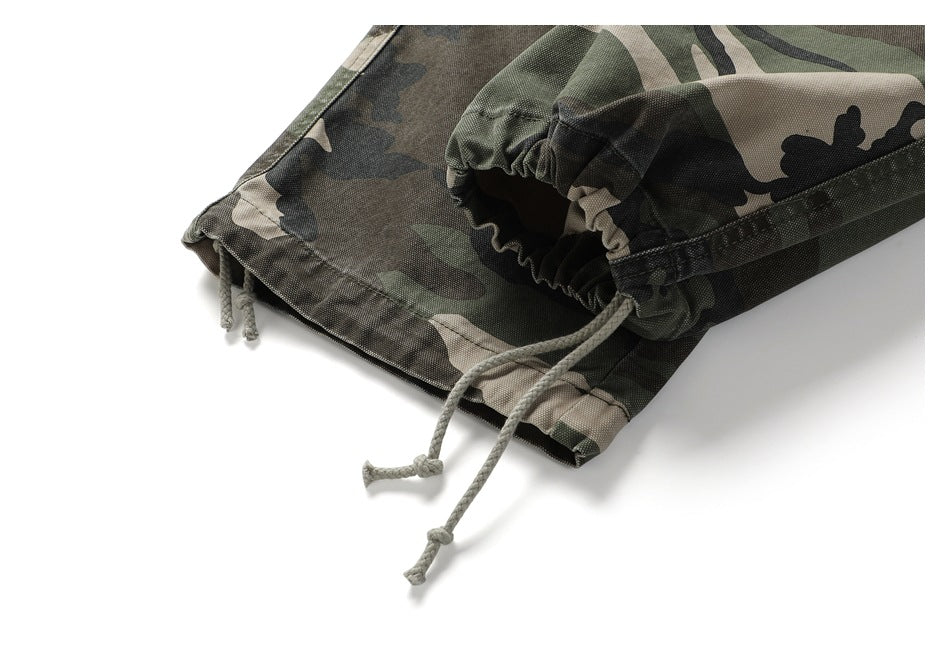 【URBANEST】camo knee tuck wide cargo easy pants 3color 【UN0243】