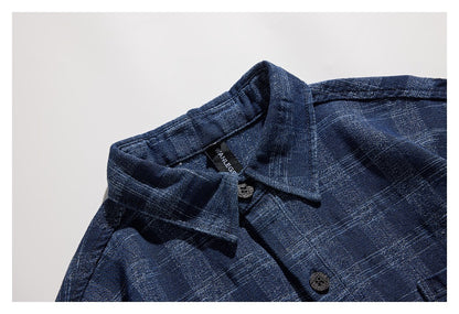 【URBANEST】plaid denim long sleeve shirt 1color 【UN0227】