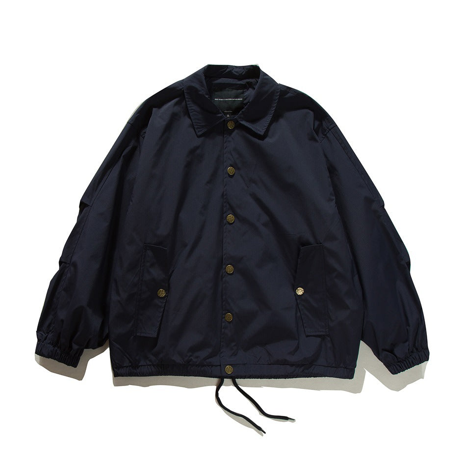 【URBANEST】drawstring hem loose coach jacket 4color 【UN0238】