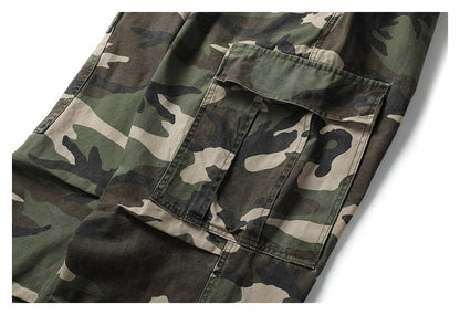 【URBANEST】camo knee tuck wide cargo easy pants 3color 【UN0243】