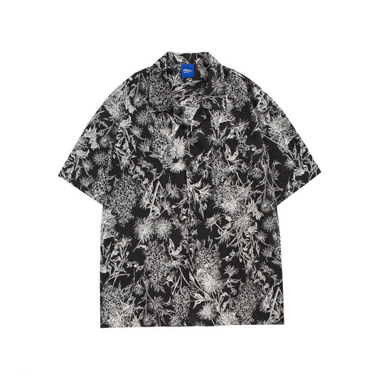 【URBANEST】botanical print open collar shirt 1color 【UN0203】