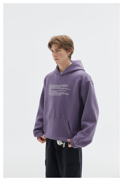 【URBANEST】small text printed loose pullover hoodie 2color 【UN0234】
