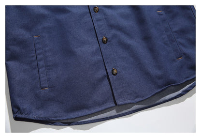【URBANEST】contrast pocket denim long sleeve shirt 1color 【UN0217】
