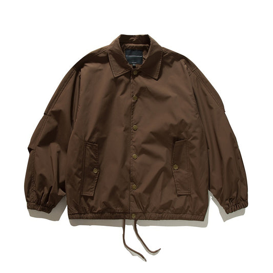 【URBANEST】drawstring hem loose coach jacket 4color 【UN0238】