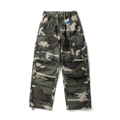 【URBANEST】camo knee tuck wide cargo easy pants 3color 【UN0243】