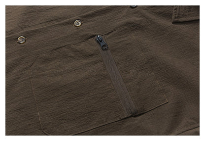 【URBANEST】utility zipper pocket short sleeve shirt 1color 【UN0211】