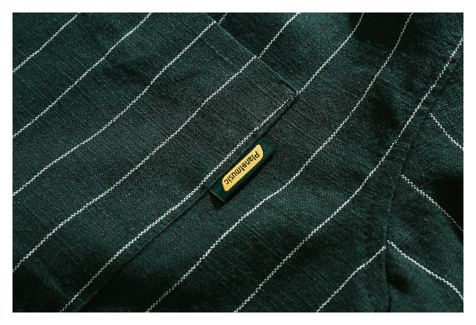 【URBANEST】pinstripe pocket short sleeve shirt 3color 【UN0218】