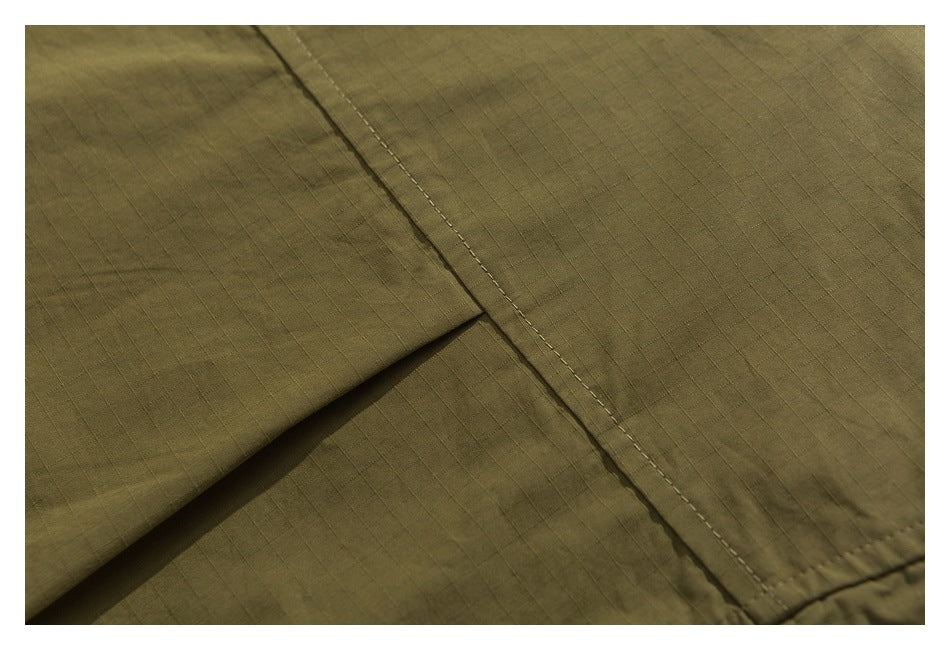 【URBANEST】drawstring storm flap long sleeve shirt 3color 【UN0232】
