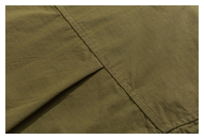 【URBANEST】drawstring storm flap long sleeve shirt 3color 【UN0232】