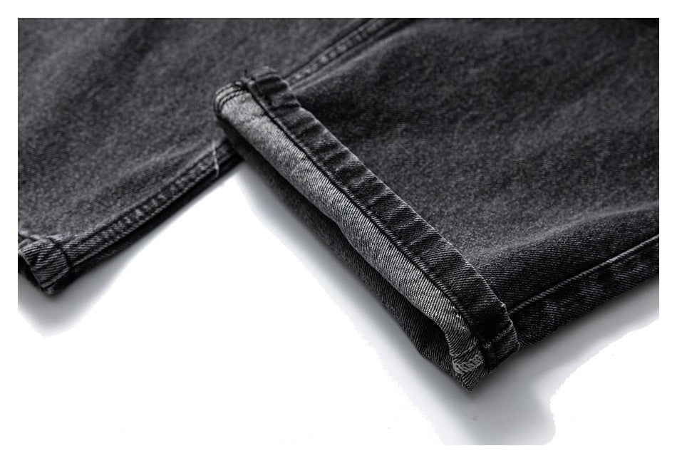 【URBANEST】washed black denim cargo pants 1color 【UN0239】