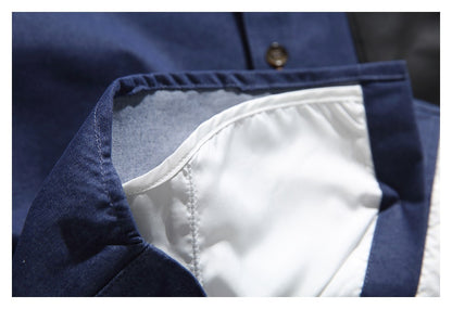 【URBANEST】contrast pocket denim long sleeve shirt 1color 【UN0217】