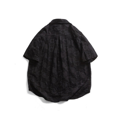 【URBANEST】double pocket textured short sleeve shirt 2color 【UN0207】