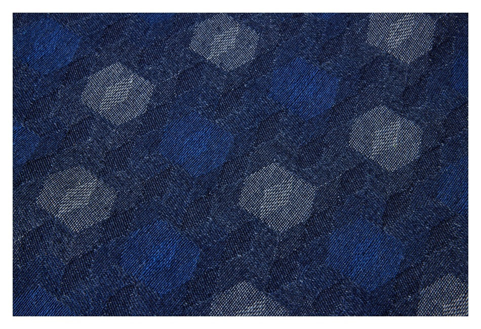 【URBANEST】geometric jacquard denim long sleeve shirt 1color 【UN0226】