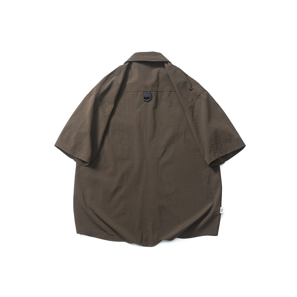 【URBANEST】utility zipper pocket short sleeve shirt 1color 【UN0211】