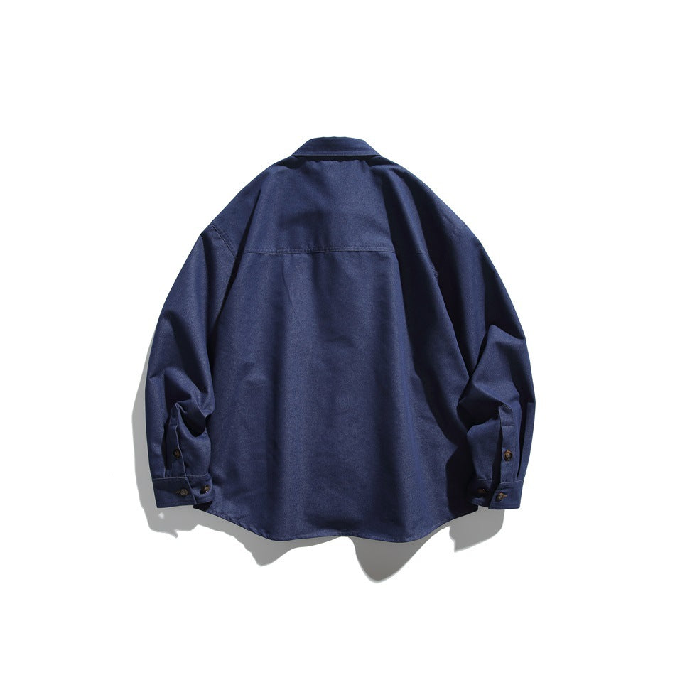 【URBANEST】contrast pocket denim long sleeve shirt 1color 【UN0217】