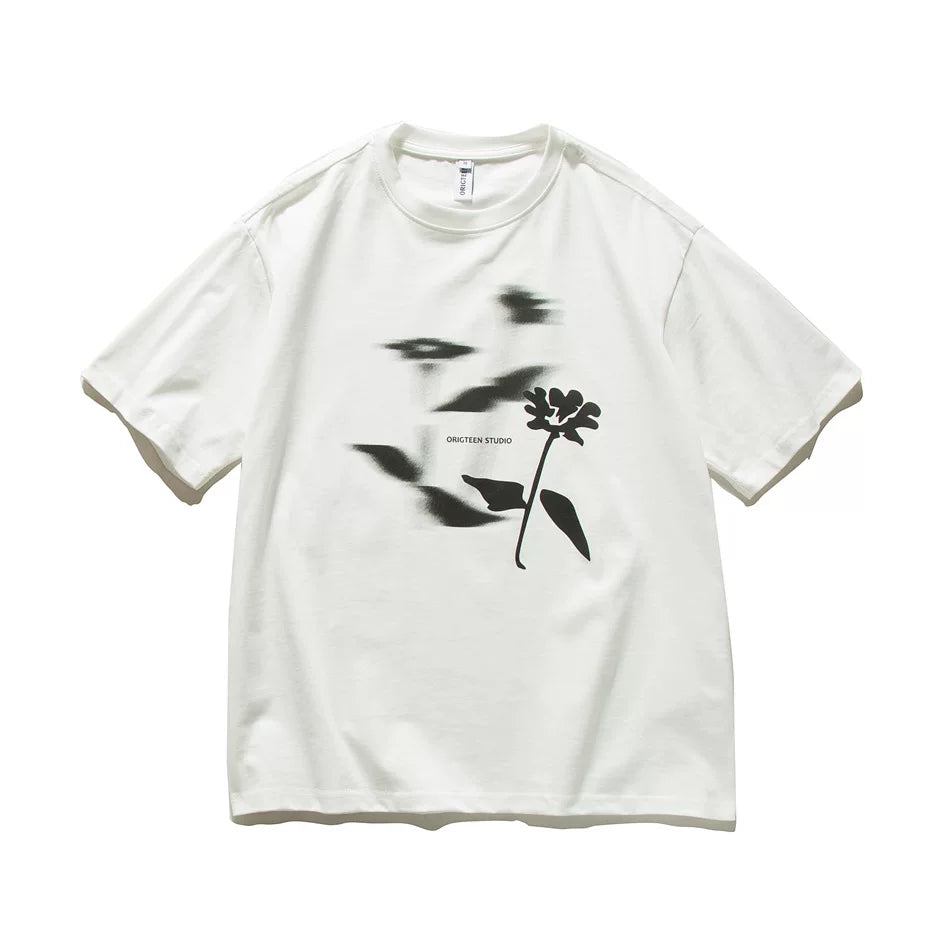 【URBANEST】flower graphic print casual t-shirt 2color 【UN0194】