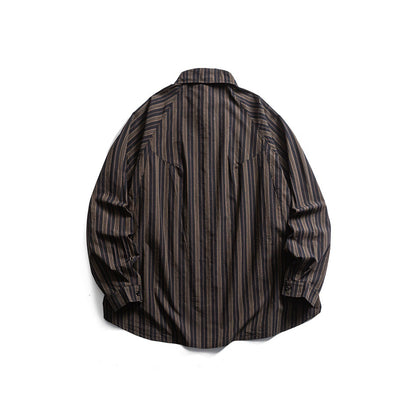 【URBANEST】striped long sleeve casual shirt 3color 【UN0213】