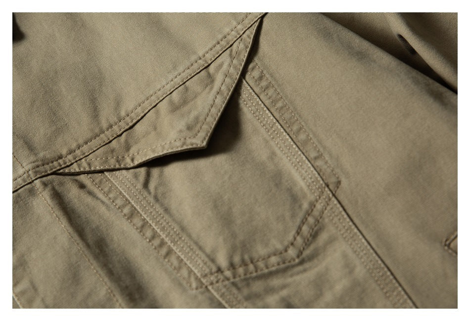 【URBANEST】leather collar canvas denim jacket 2color 【UN0247】