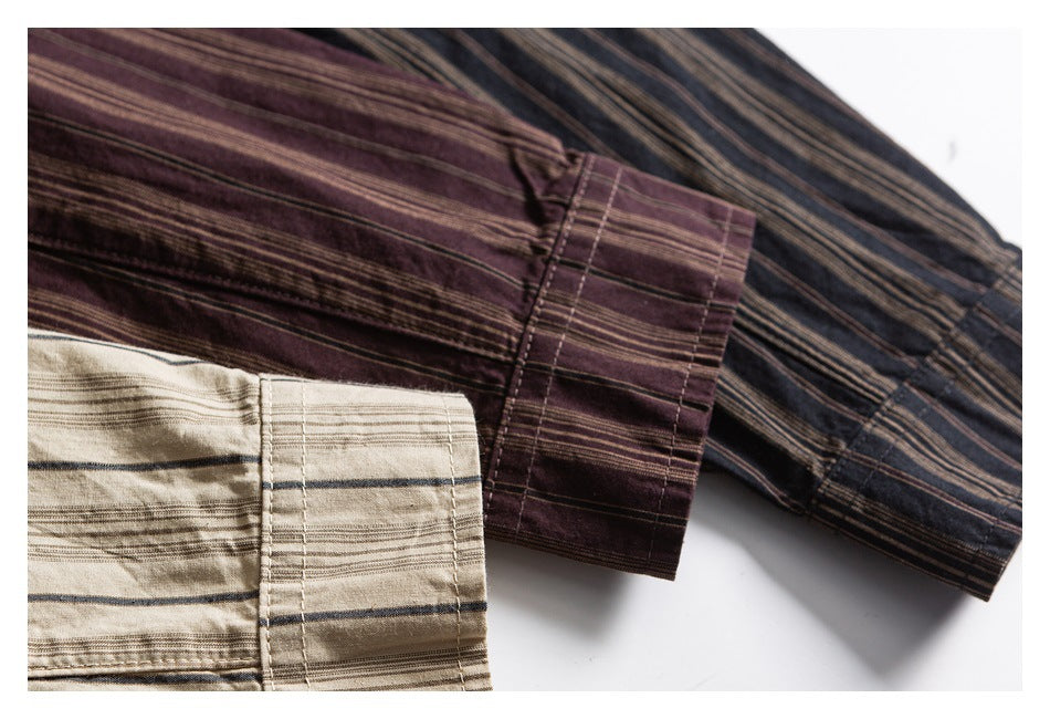 【URBANEST】striped long sleeve casual shirt 3color 【UN0213】