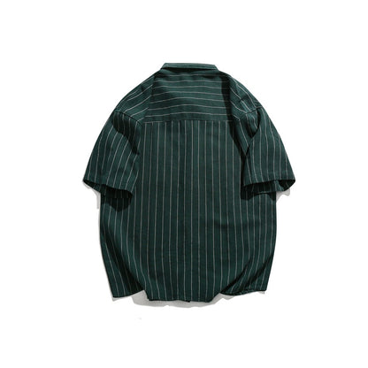 【URBANEST】pinstripe pocket short sleeve shirt 3color 【UN0218】
