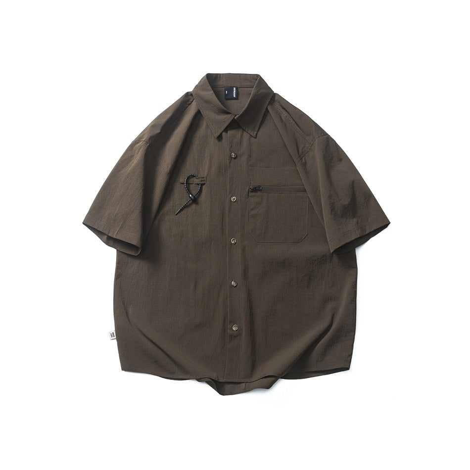 【URBANEST】utility zipper pocket short sleeve shirt 1color 【UN0211】