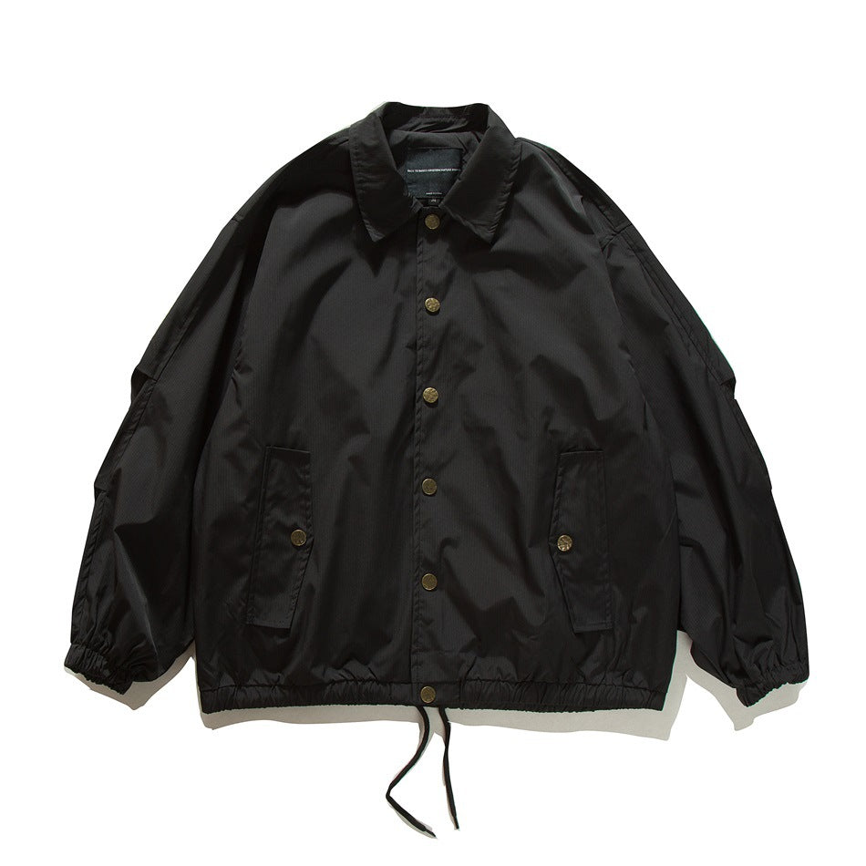 【URBANEST】drawstring hem loose coach jacket 4color 【UN0238】