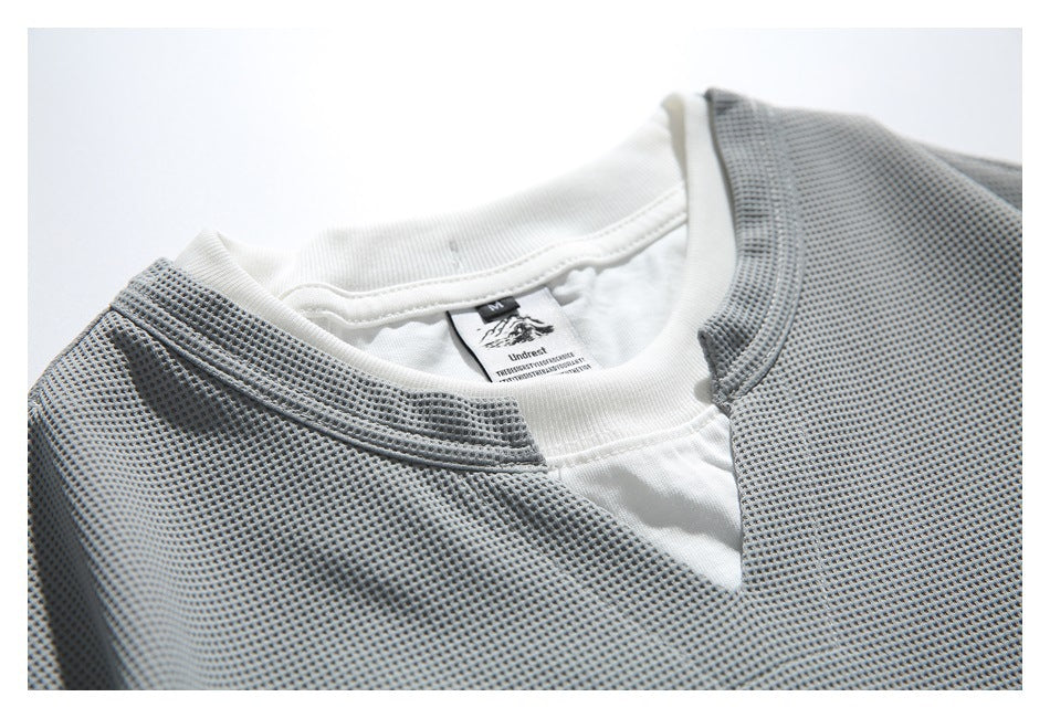 【URBANEST】ワッフルレイヤードキーネックロンT 3color 【UN0188】