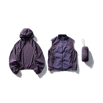 【URBANEST】2way detachable hooded nylon jacket 3color 【UN0250】