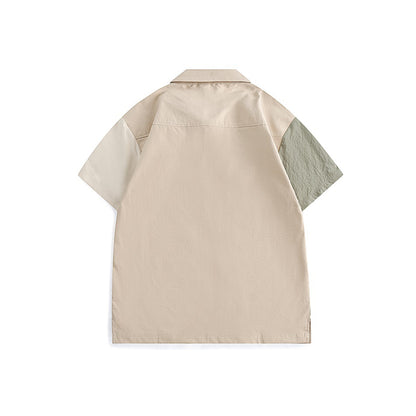 【URBANEST】マルチカラーブロックフラップポケット半袖ポロシャツ 2color 【UN0187】