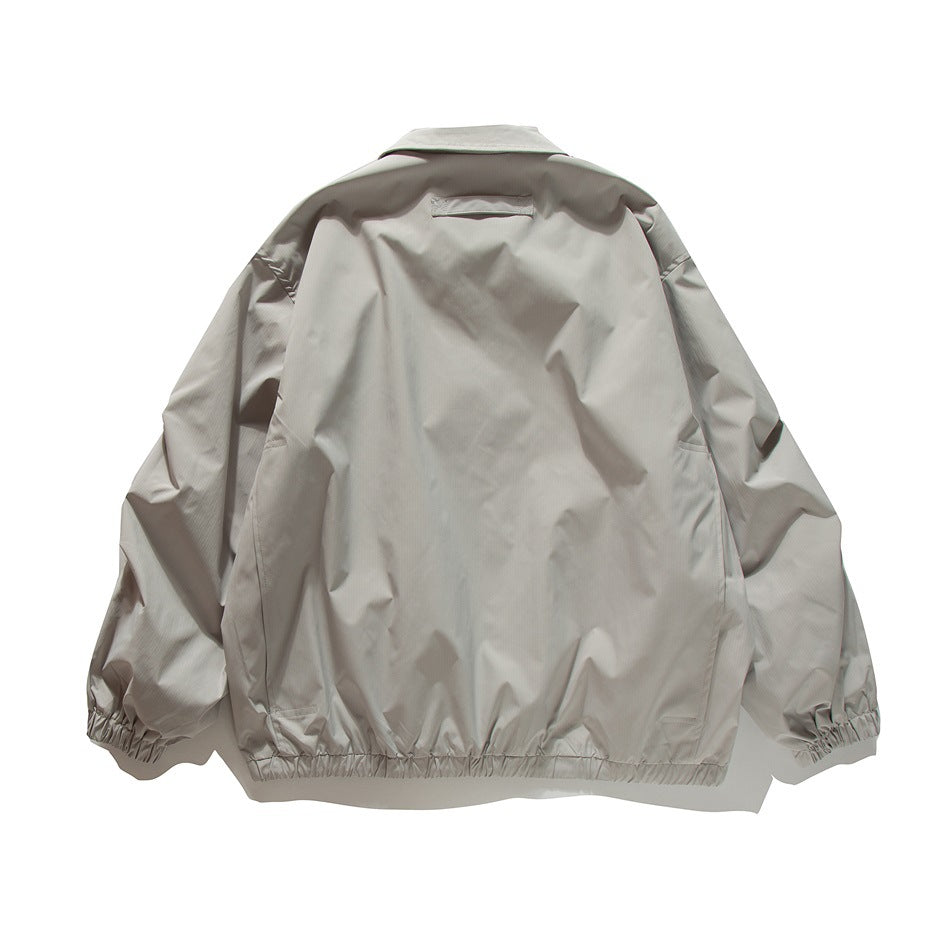【URBANEST】drawstring hem loose coach jacket 4color 【UN0238】