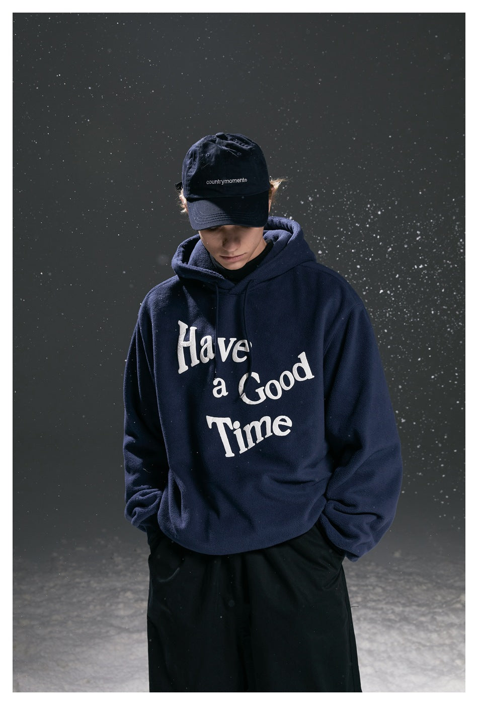 【URBANEST】letter printed fleece pullover hoodie 1color 【UN0229】