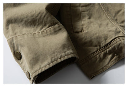 【URBANEST】leather collar canvas denim jacket 2color 【UN0247】