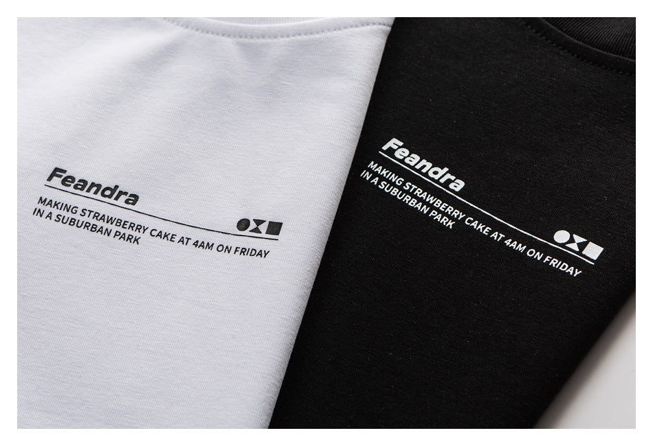 【URBANEST】minimal chest print relaxed t-shirt 2color 【UN0195】