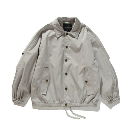 【URBANEST】drawstring hem loose coach jacket 4color 【UN0238】
