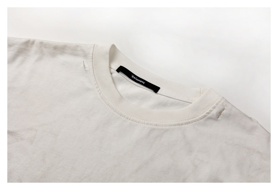 【URBANEST】vintage distressed wash casual t-shirt 1color 【UN0206】