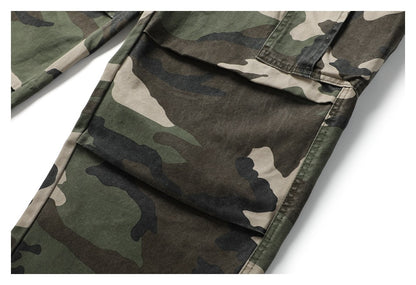 【URBANEST】camo knee tuck wide cargo easy pants 3color 【UN0243】