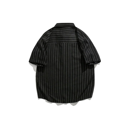 【URBANEST】pinstripe pocket short sleeve shirt 3color 【UN0218】