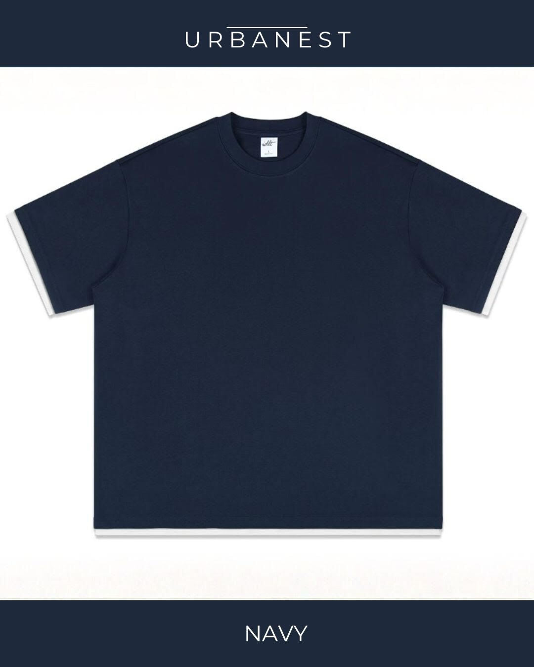 【URBANEST】【1着￥5490】【お得なSET商品】フェイクレイヤードクルーネックTシャツ 5color UN0071