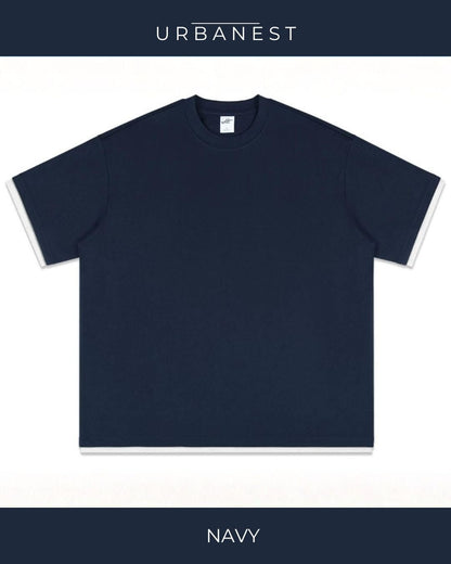 【URBANEST】【1着￥5490】【お得なSET商品】フェイクレイヤードクルーネックTシャツ 5color UN0071