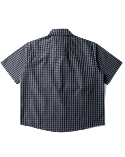 【URBANEST】チェック柄半袖フィッシングシャツ 2color UN0097