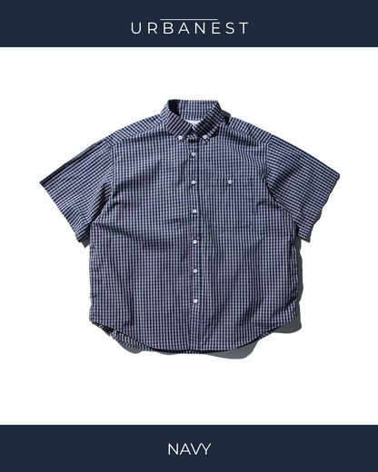 【URBANEST】ギンガムボタンダウンシャツ 2color UN0030