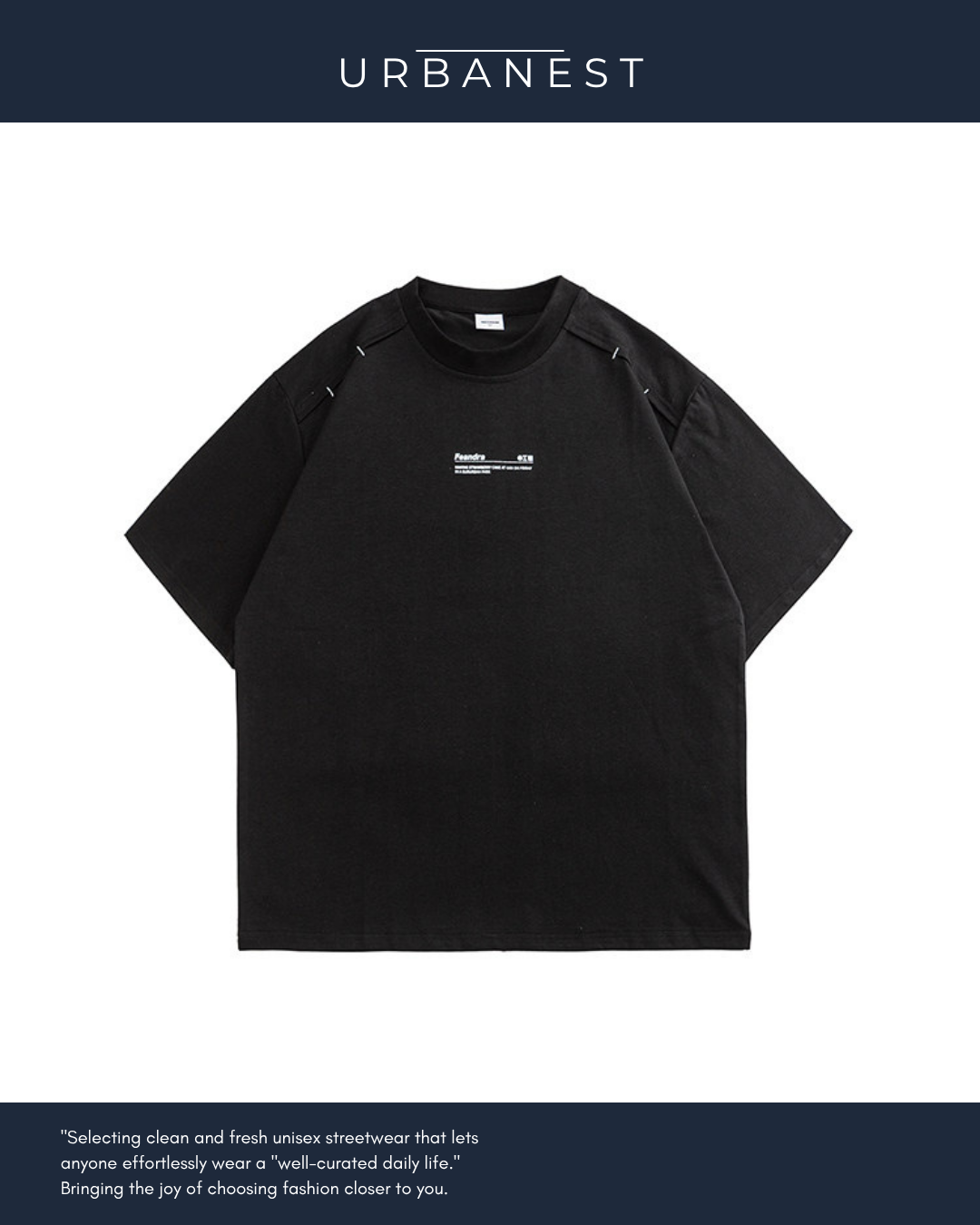 【URBANEST】ミニマルロゴステッチTシャツ 2color UN0021