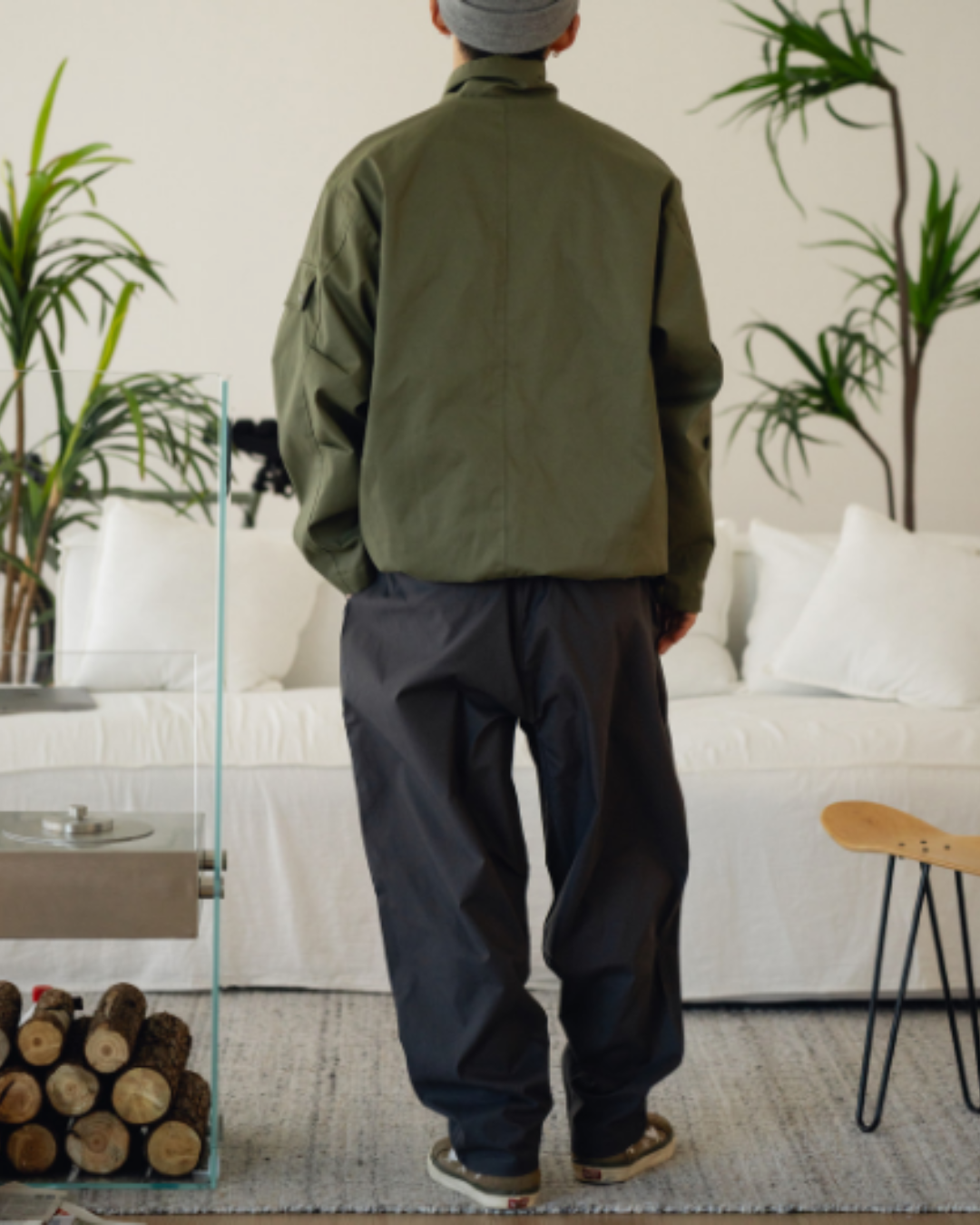 【URBANEST】ウェビングベルト付きワイドテーパードイージーパンツ 3color UN0079