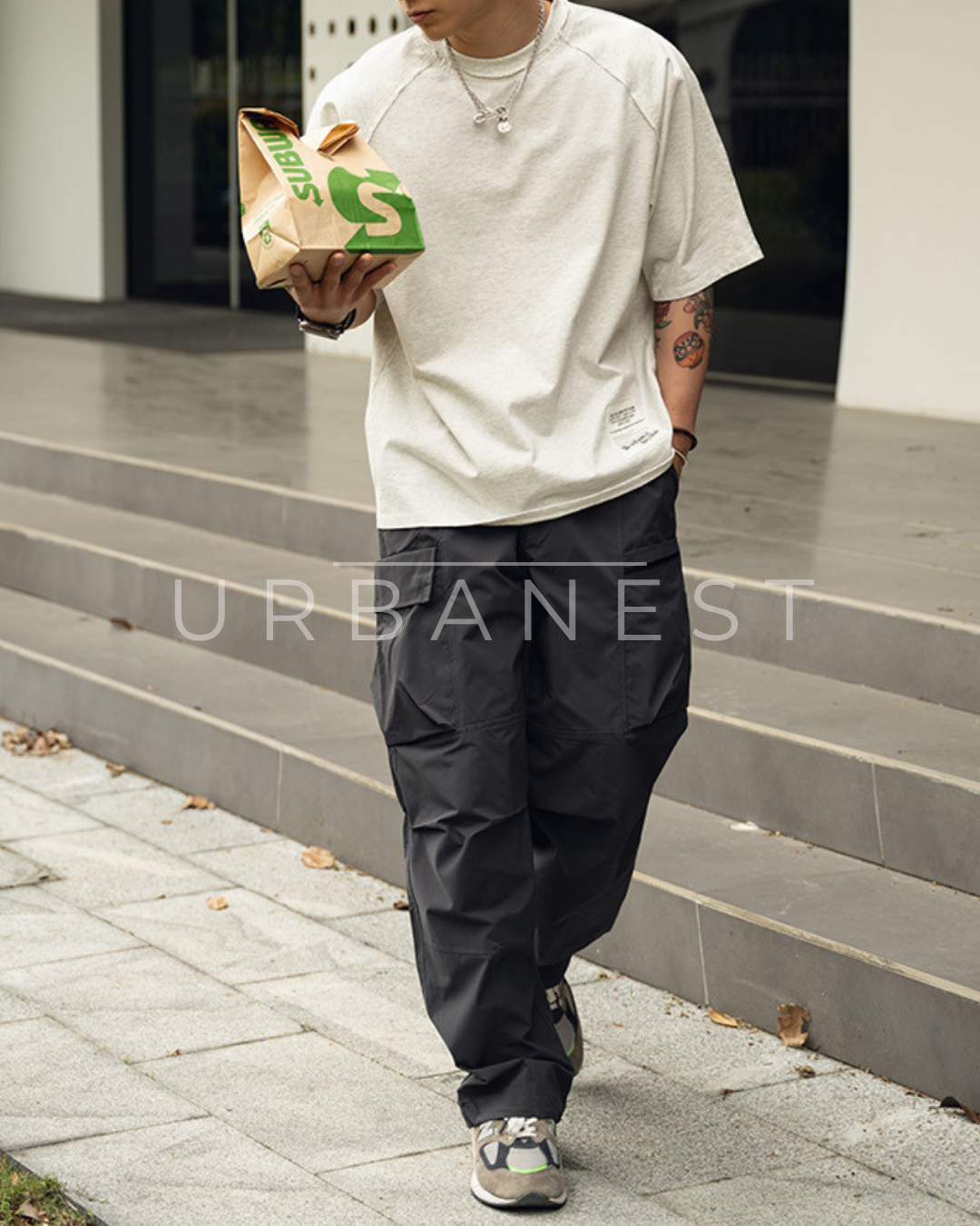 【URBANEST】マルチポケットテックカーゴパンツ 2color UN0107