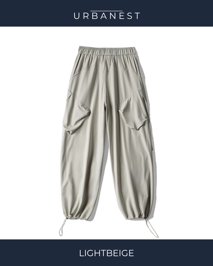 【URBANEST】ナイロンドローコードパラシュートパンツ 2color UN0026