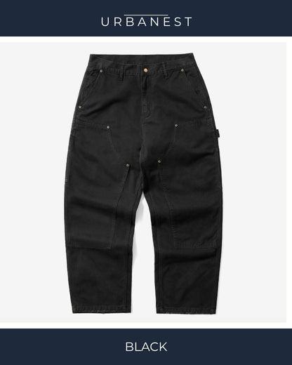 【URBANEST】ダブルニーワイドペインターワークパンツ 4color UN0083